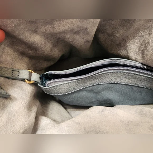 Steve Madden Handbag with Embroidered Guitar Strap Purse Bag New Blue Leather - Picture 16 of 17